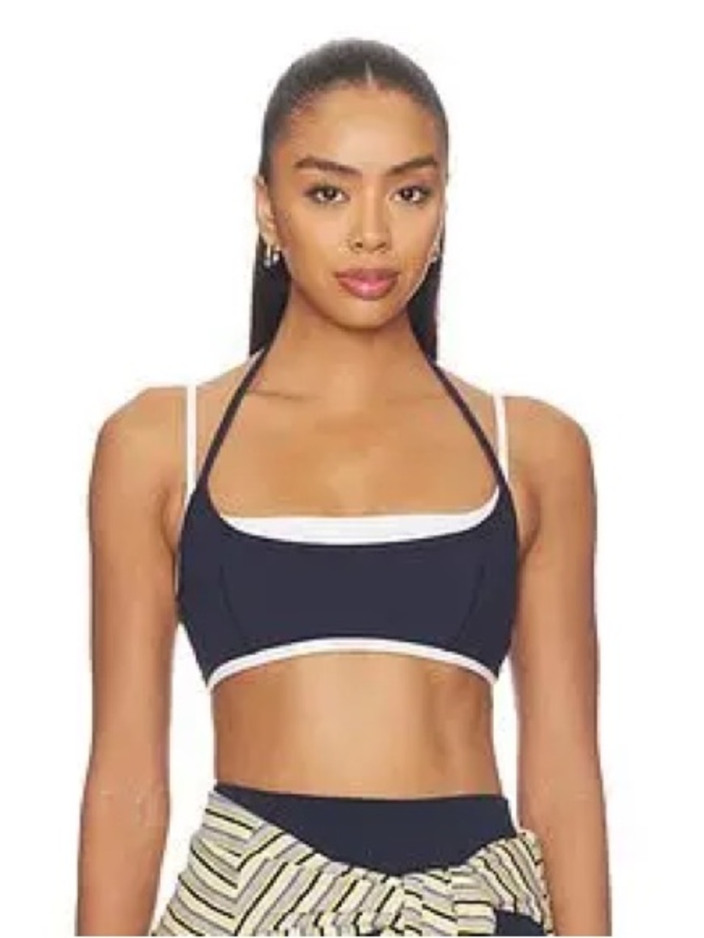 Women's Navy Sport Bralette and High-Waist Bike Shorts Set